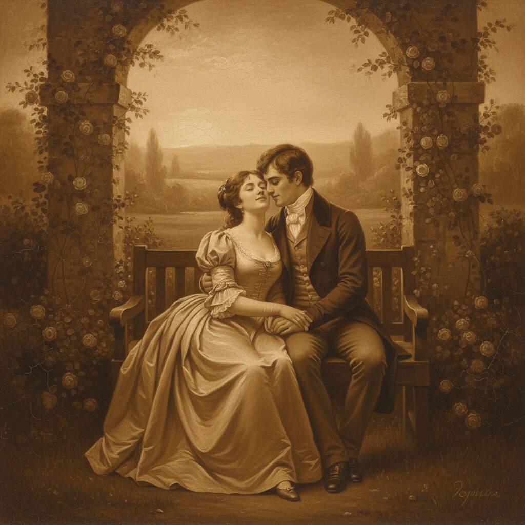 Romantic 19th-century painting evoking rural Bohemia, where the polka originated