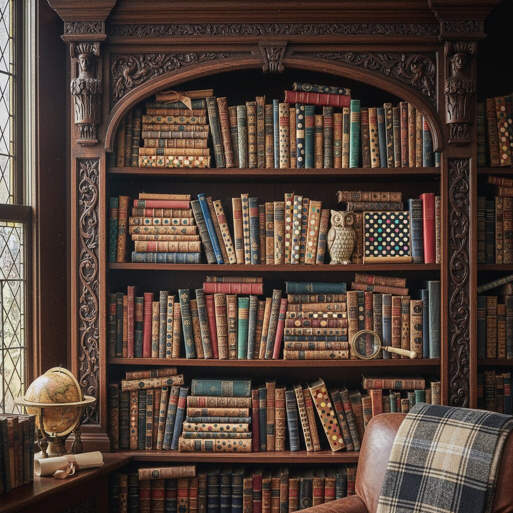 A cozy library of polka books and records